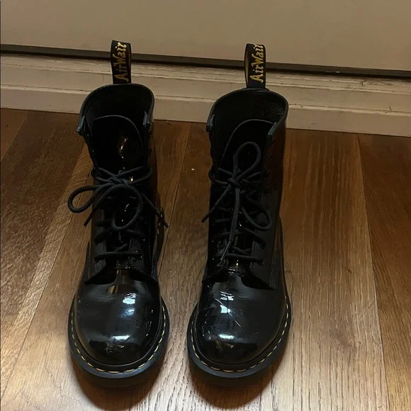 Dr. Martens Black Patent Combat Boots - Picture 4 of 7